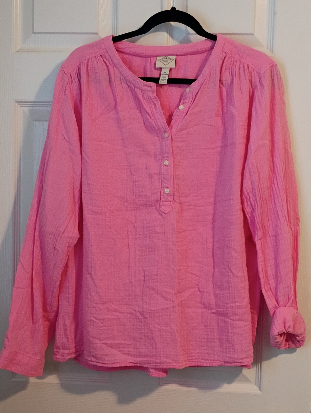 St John's Bay Pink Lightweight Gauze  Tunic Top
